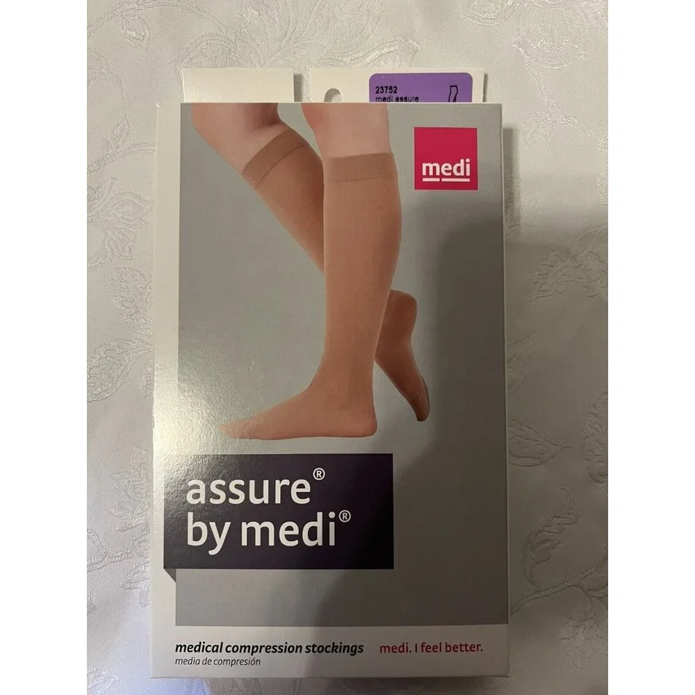 Medi Assure Closed Toe Knee Highs 30-40 mmHg Black Size Medium Compression Socks